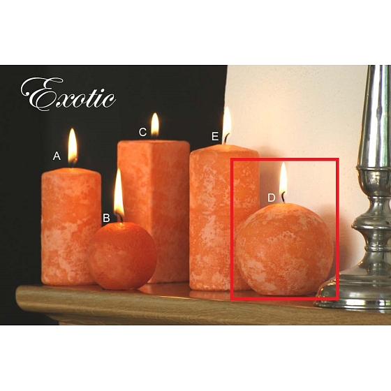 Lima Marmor Exotische Duftkerze orange Kugel 80 mm 1 Stück