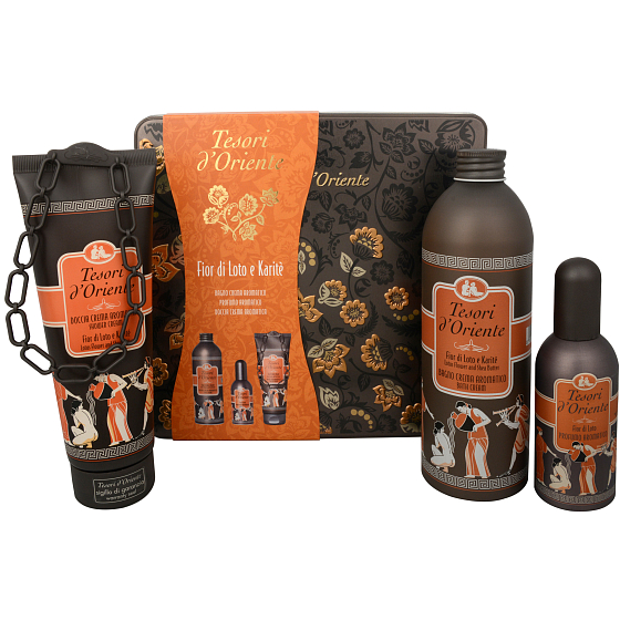 Tesori d Oriente Fior di Loto Eau de Parfum 100 ml + Duschgel 250 ml + Badeschaum 500 ml, für Frauen Geschenkset