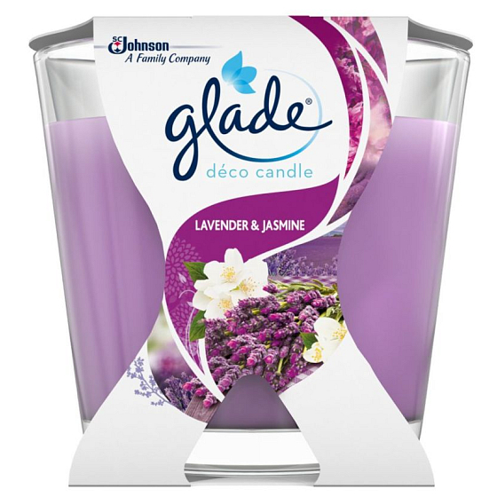 Glade Lavender & Jasmine Lavender und Jasmin duftende Kerze Brenndauer bis zu 30 Stunden 70 g