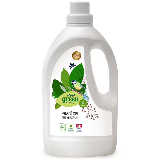 Real Green Clean Universalwaschgel für weiße und farbige Wäsche 42 Dosen von 1,5 l
