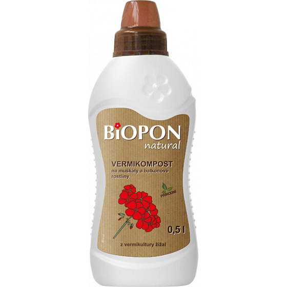 Bopon Natürlicher Vermicompost für Geranien und Balkonpflanzen Flüssigdünger 500 ml