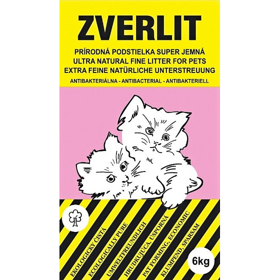 Zverlit Wurf ökologisch rosa für Katzen und Nagetiere mit dem Duft von superweichen Klumpen 6 kg