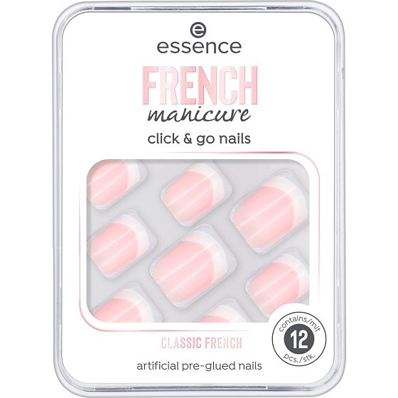 Essence French Manicure Click & Go Nägel künstliche Nägel 01 Classic French 12 Stück