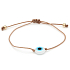 Blau Auge Armband Seil gewebt braun, gold Farbe Ball