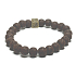 Lava braun mit königlichem Mantra Om, Armband elastischer Naturstein, Kugel 8 mm / 16-17 cm, geboren aus den vier Elementen