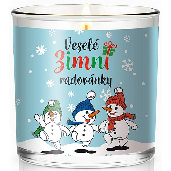 Nekupto Fashion Weihnachts-Duftkerze Merry winter fun 7 x 7,5 cm