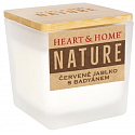 Heart & Home Nature Roter Apfel mit Sternanis-Duftkerze Glas, Brenndauer bis zu 20 Stunden 80 g