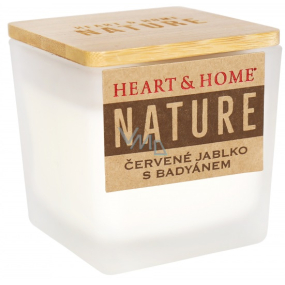 Heart & Home Nature Roter Apfel mit Sternanis-Duftkerze Glas, Brenndauer bis zu 20 Stunden 80 g