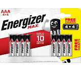 Energizer Max AAA Microbatterie, 4 Stück + 4 Stück gratis