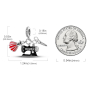 Sterling Silber 925 Sewing Anhänger - Nähmaschine, Kleid, Schere 3in1, Armband-Anhänger Interessen