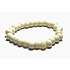 Knochen von Yak weiß Tibetisches Armband elastisch Naturstein, Kugel 8 mm / 16 - 17 cm, Schutzgegenstand, Amulett