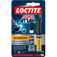 Loctite Super Attak Ultra Plastik Sekundenkleber Inhalt 2g + Aktivator, 4 ml
