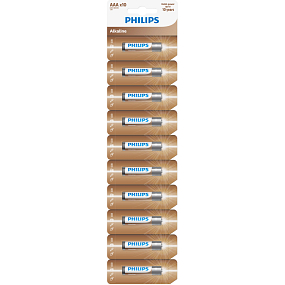 Batterie Philips Alkaline AAA 10 Stk LR03 Micro 1,5V Batterie Philips Alkaline AAA 10 Stk LR03 Micro 1,5V