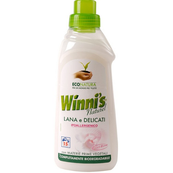 Winnis Eko Lana Rose hypoallergenes Waschgel für Wolle, Seide und empfindliche Wäsche 15 Dosen 750 ml