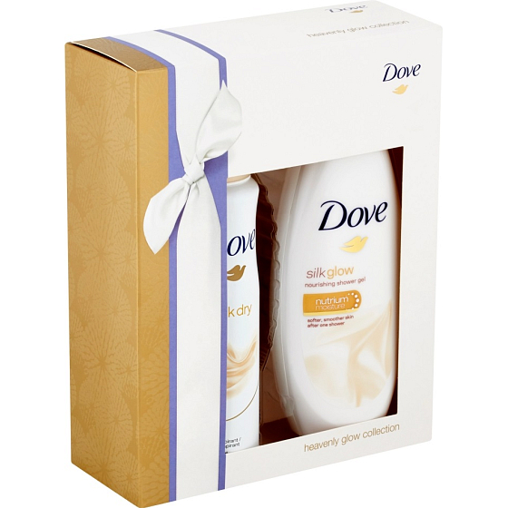 Dove Silk pflegendes Duschgel 250 ml + Silk Dry Antitranspirant Spray 150 ml, Kosmetikset