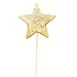 Stern Holz Gold Aussparung 8 cm + Spieße