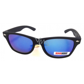 Dudes & Dudettes Sonnenbrille für Kinder schwarz, Spiegelbrille blau JK4030