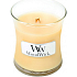 WoodWick Lemongrass & Lily - Zitronengras und Lilie duftende Kerze mit Holzdocht und Deckelglas klein 85 g