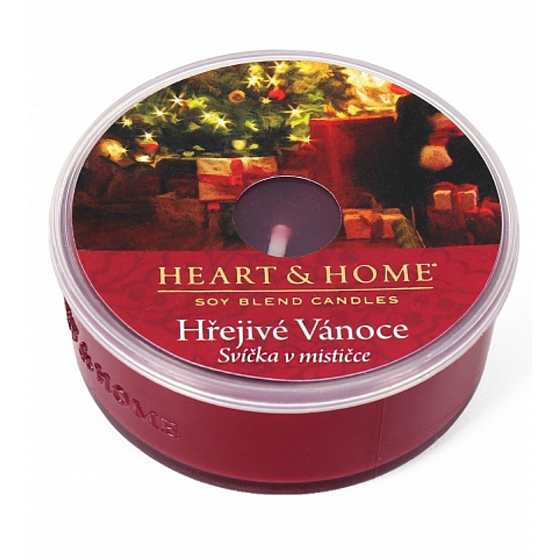 Heart & Home Warm Christmas Sojabohnenölkerze in einer Tasse brennt bis zu 12 Stunden 36 g