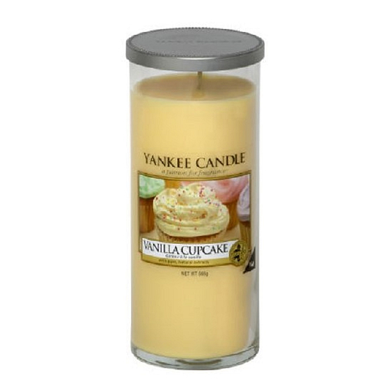Yankee Candle Vanilla Cupcake Dekor Duftkerze großes Zylinderglas 75 mm 566 g