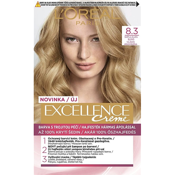 Loreal Paris Excellence Creme Haarfarbe 8,3 Hellgoldblond
