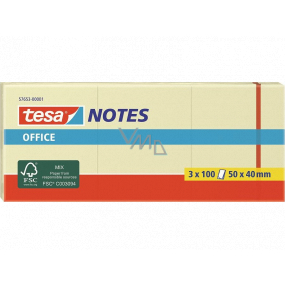 Tesa Office Notes selbstklebender Notizblock 50 x 40 mm gelb 3 x 100 Stück