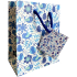 Nekupto Geschenkpapier Tasche 14 x 11 x 6,5 cm Blau mit Vögeln
