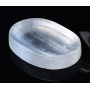 Selenit geschnitzt Natursteinschale oval 45 - 50 g, 45 - 50 x 70 - 75 mm, Engelsenergie