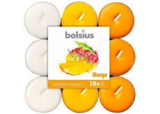 Bolsius Aromatic Mango dreifarbig duftende Teelichter 18 Stück, Brenndauer 4 Stunden
