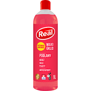 Real Maxi Reinigung mit blumiger Parfümierung Reiniger für Böden Edelstahl, Glas, Kunststoff, antistatisch, 1 l