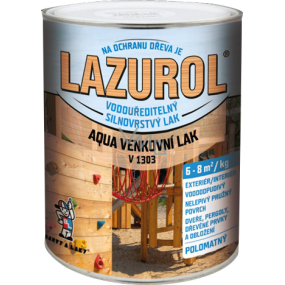 Lazurol Aqua v1303 silnovrstvý polomatný lak na dřevo, 2 kg Lazurol Aqua v1303 silnovrstvý polomatný lak na dřevo, 2 kg