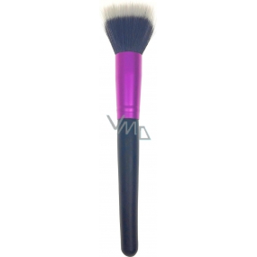 Kosmetikpinsel mit synthetischen Borsten für Puder schwarz-weißes Haar schwarz-rosa Griff 18,5 cm 30490