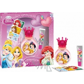 Disney Princess Eau de Toilette 30 ml + Lipgloss 7 ml + Aufkleber, Kosmetikset für Kinder