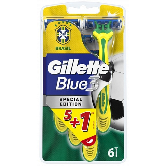 Gillette Blue 3 Special Edition Rasierer 3 Klingen für Herren 6 Stück gelb