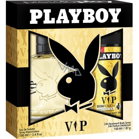 Playboy Vip für Ihn EdT 100 ml Eau de Toilette Ladies 150 ml Deospray, Geschenkset