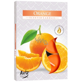 Bispol Aura Orange - Orange Duftteekerzen 6 Stück