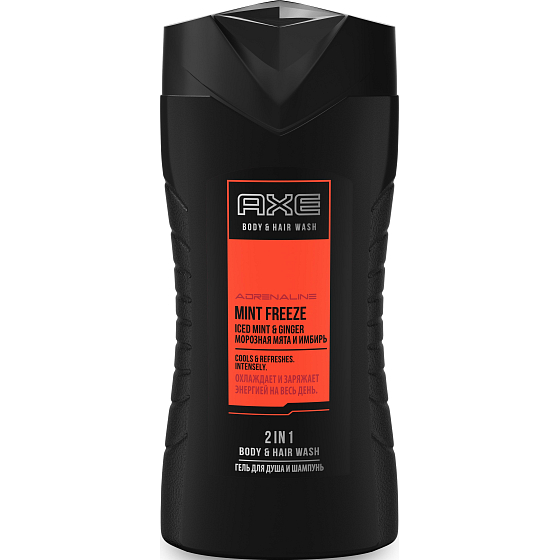 Axe Adrenaline Mint Freeze 2 in 1 Duschgel für Körper und Haare für Männer 250 ml
