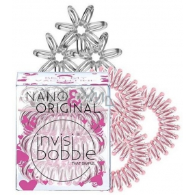 Invisibobble Original + Nano Bee Mine Original Haarbänder Rose Muse und Nano Crystal Clear 6 Stück