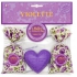 Le Chatelard Violetter Stoffbeutel gefüllt mit Duftmischung 2 x 18 g + Marselle herzförmige Toilettenseife 100 g + Violetter Duftbeutel 2 x 18 g, Kosmetikset