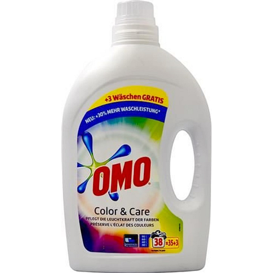 Omo Color & Care Waschgel, farbige Wäsche 38 Dosen 1,9 l