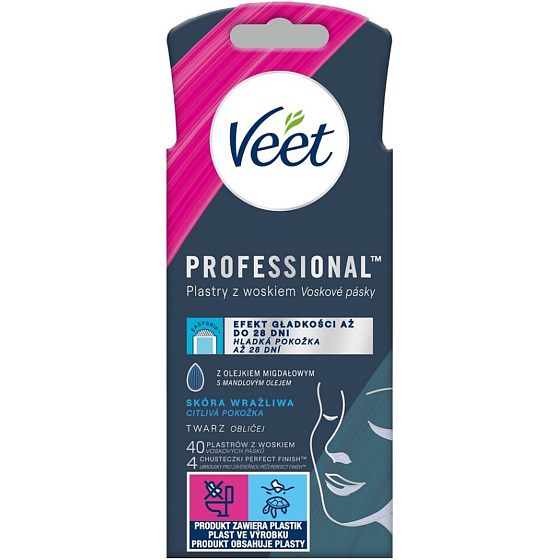 Veet Professional Gesicht wachsnde depilationsstreifen für empfindliche Haut 40 Stück