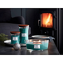 WoodWick Wacholder & Fichte Duftkerze mit Holzdocht und Deckel Glas klein 85 g