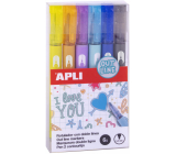Apli Outline Marker Marker mit Rundspitze 5,5 mm für zweifarbiges Schreiben 6 Stück, Set