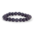 Lava schwarz Armband elastischen Naturstein, Perle 8 mm / 16-17 cm, geboren von den vier Elementen