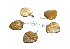 Jaspis Bild Herz-Anhänger Naturstein 20 mm, Stein der positiven Energie