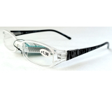 Berkeley Lesebrille +1,5 Kunststoff weiß, schwarze Seiten silberne Linien 1 Stück MC2089