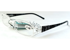 Berkeley Lesebrille +1,5 Kunststoff weiß, schwarze Seiten silberne Linien 1 Stück MC2089