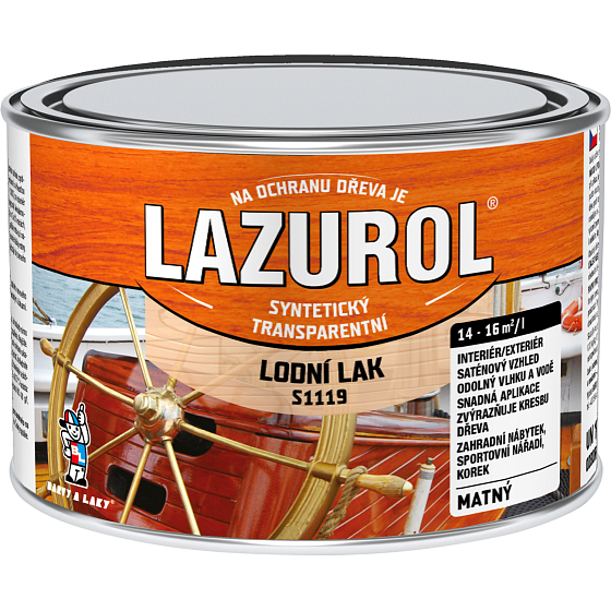 Lazurol S1119 Bootslack widerstandsfähiger Lack für Holz klar, matt 375 ml