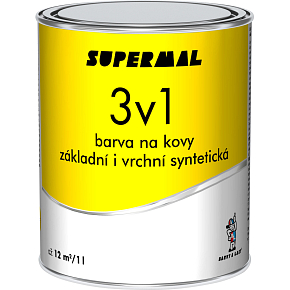 Supermal 3in1 S2177 0100 weißer oberer synthetischer Lack für Metalle, 0,6 l