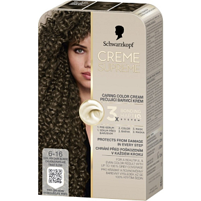 Schwarzkopf Creme Supreme Haarfarbe 6-16 kaltes aschblondes Dunkelblond 60 ml